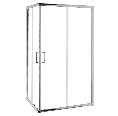 Mampara de Ducha MODULAR Rectangular   2 Hojas FIJAS + 2 Hojas CORREDERAS. Con Tratamiento EASY CLEAN. (70 x 100 cm, TRANSPARENTE)