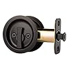 Dynasty Hardware Round Bed/Bath Privacy Pocket Door Latch Flat Black