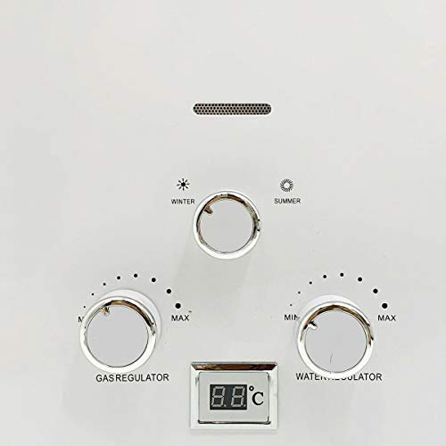 TABODD 18L LPG Propane Gas Water Heater 36KW, 4.8GPM Portable Tankless Instant Hot Water Heater Boiler Burner with Shower Head Kit for Small Homes RV\'s Sailboats Cabins Camping, White