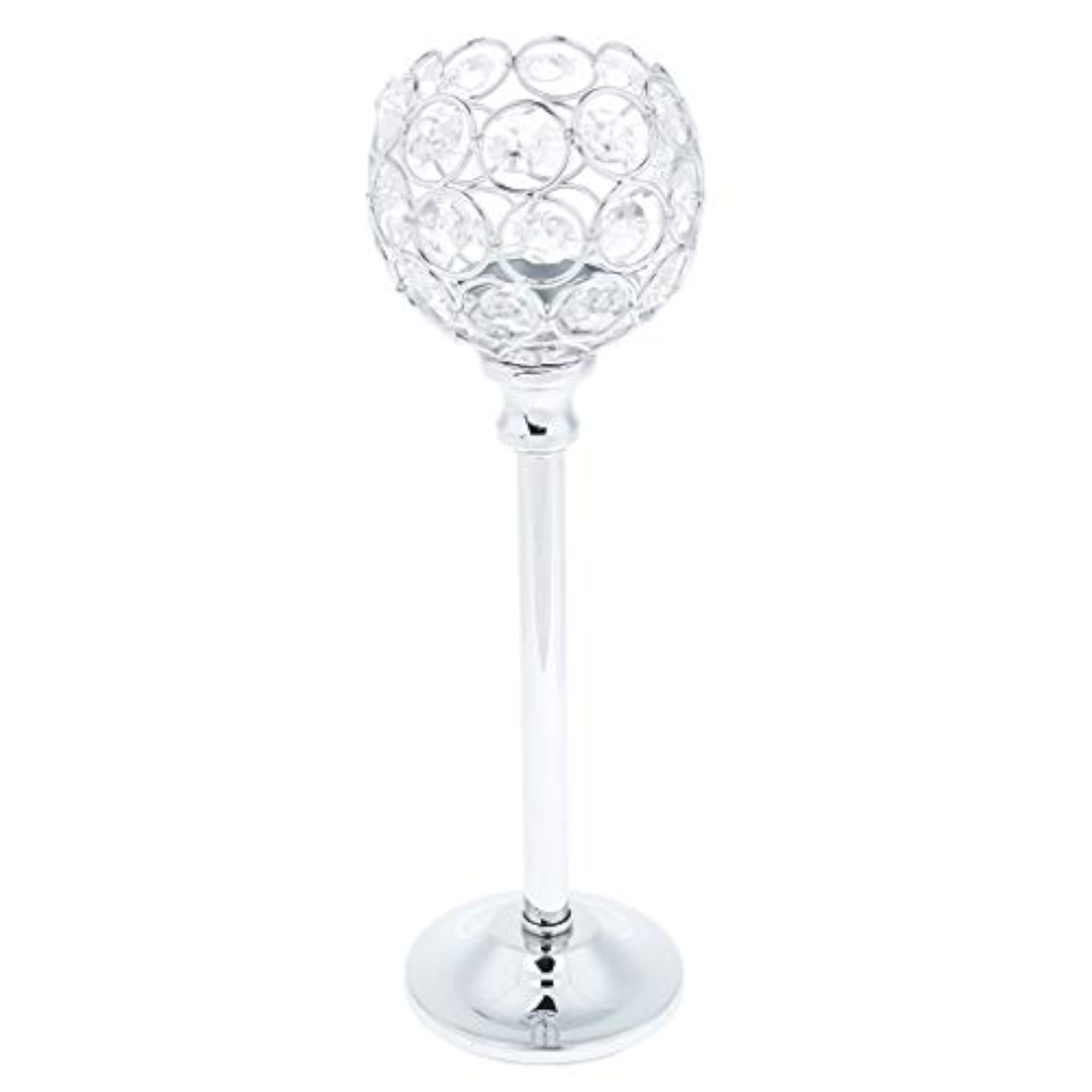 Mosaic Crystal Tea Light Candle Holder, Silver
