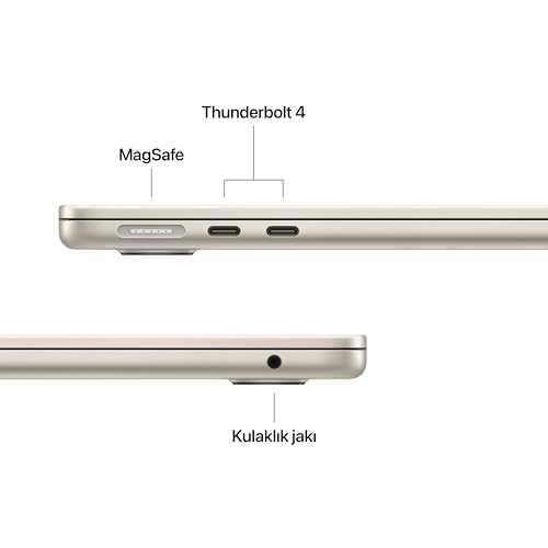 Apple M5 çipli 13 inç MacBook Air Laptop: 13.6 inç Liquid Retina Ekran, 10 CPU, 10 GPU, 16GB Birleşik Bellek, 1 TB SSD Depolama, 12 MP Center Stage Kamera, Touch ID; Yıldız Işığı