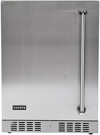 Coyote 24-Inch Outdoor Rated Compact Refrigerator, Left Hinge, 5.5 Cu. Ft.,  C1BIR24-L