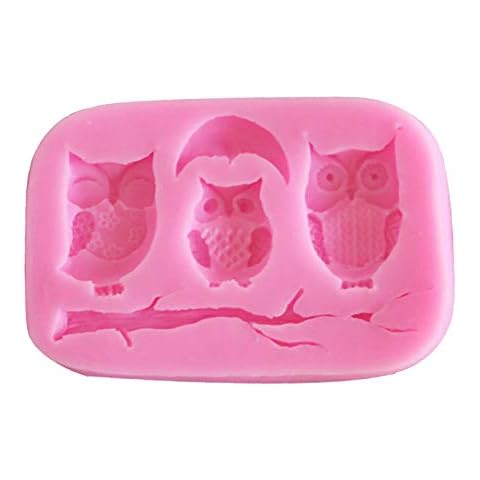 chinejaper Owl Shape Silicone Fondant Cake Mold, Food-Grade Silicone 3D Cute Animal Bird Cake Baking Moulds Clay Mold DIY Sugar Craft Chocolate Soap Cake Decorating Tool Cover