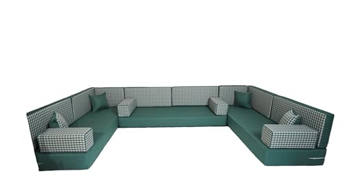 arabicsofa Middle Eastern Moroccan Majlis Seating – U Shaped Arabic Floor Cushion for Living Room – Sectional Sofa Set