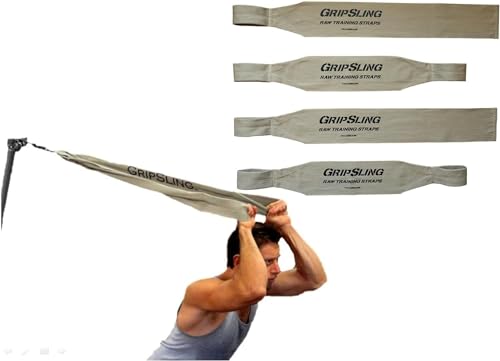 GripSling Raw Training Straps for Body Strength Training and Calisthenics Exercise, Fitness, and More - Perfect for Home, Gym, Traveling, and Outdoor Workouts - 2 Standard Straps + 2 Handles - Tan