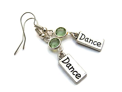 Dance Birthstone Earrings, Personalized Dancer Earrings, Athletic Earrings, Dancer Jewelry, Dance Gift