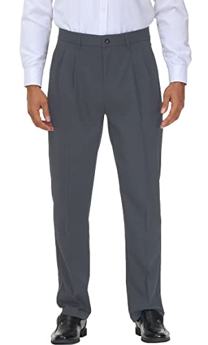 Soojun Men'S Flex Pleated Front Classic Fit Dress Pants cover