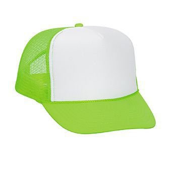Image of OTTO Neon Polyester Foam Front 5 Panel High Crown Mesh Back Trucker Hat