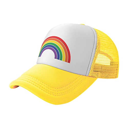 Pride Rainbow Trucker Hat for Men Women, Lesbian Gay Bisexual Transgender LGBT Baseball Cap Mesh Caps
