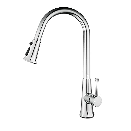 Mitigeur de cuisine extractible au fini chrome haute brillance