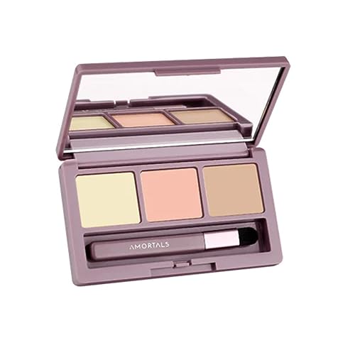 Three Color Concealer Waterproof Long Lasting Concealer Full Coverage, Palette Concealer Acne & Blemishes, For Under Eyes Dark Circles Cosmetic Makeup 3 in 1 Kit (Natural Color 01)