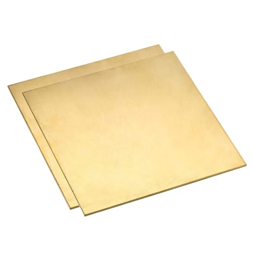 WSYCWG 2 Pcs Brass Thin Plate Copper Metal Plate 1.2X100x100mm-1.2X50x200mm Suitable for Metalworking Projects,1.2×100×100mm