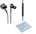 Produktbild wortek Set I AKG In-Ear Kopfhörer Headset 3,5mm Klinke mit Mikrofon und Lautstärkeregler I 1,2m in Bulk I EO-IG955 für Original Samsung Galaxy S8 S8 Plus S9 S9 Plus I Displayputztuch
