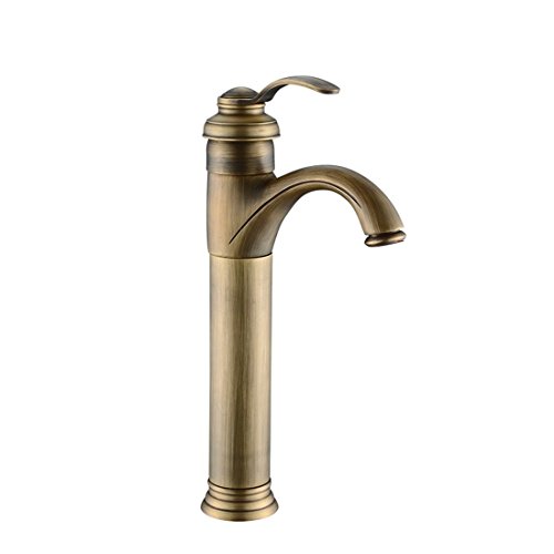 Modern Brass Hot And Cold Basin Sink Faucet Bathroom Sink Faucet Langpai European Retro Basin Faucet Antique Washbasin Faucet Art Basin Classical Copper Hot And Cold Faucet, High Teapot Faucet