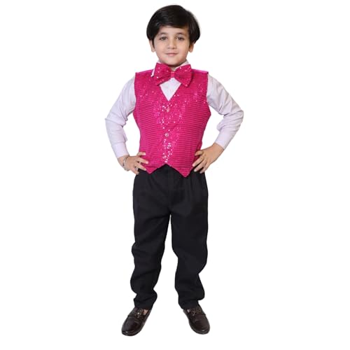 Image of Kaku Fancy Dresses Plain Waistcoat for Kids /Plain Jacket for Kids | Sequin Work Shinning Waist Coat For Annual Day Dance Competition (Only Jacket /Waistcoat - Shirt & Pant Not Included)