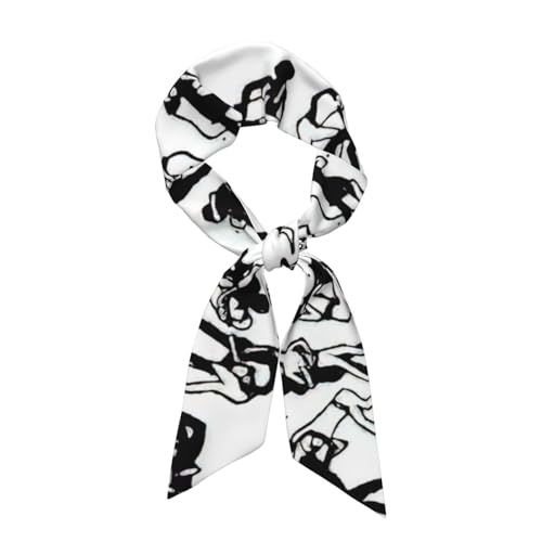 Evengigy Wrestlers - Bufanda de satén con estampado deportivo para mujer, bufanda larga y suave para el cuello, bufanda para el cabello, bolso, regalos, Negro, talla única