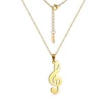 kkjoy Collar con colgante de instrumentos musicales de acero inoxidable para mujeres y hombres entusiastas de la música