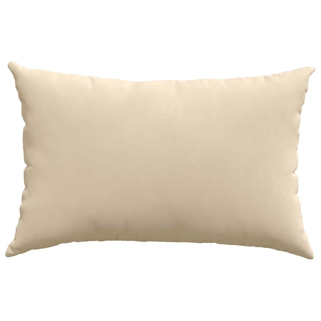 Set di 2 Cuscini da Divano Moderni Crema 60x40 cm in Tessuto | Morbidi cuscini sfoderabili con imbottitura in poliestere, ideali per decorare soggiorno e camera da letto.