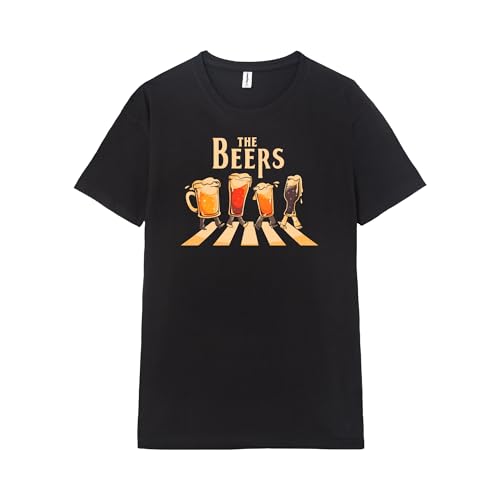 Pampling Camiseta de Manga Corta, 100% Algodón, Ropa Unisex para Hombres y Mujeres en 5 Tallas, Ideal para Regalo, Camiseta Negra, Modelo The Beers (XL)