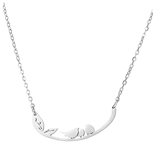 Hotar Tre små fåglar halsband rostfritt stål litet djur design personlighet halsband damer