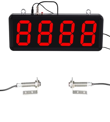 JIAWANSHUN Digital Counter Led Digital Counter Display Count Up to 9999 4in Large Digital Counter with Sensor Automatic Counting for Conveyor Belts 100-240V
