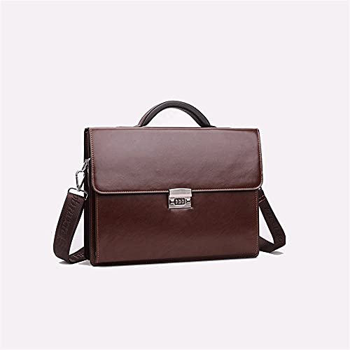 Heigmzstb Herrenhandtasche, 1 stück Business männer Tasche Anti-Theft Lock PU-Leder Aktentasche Männer Männer Umhängetasche Arbeit Laptoptasche Größe Cover