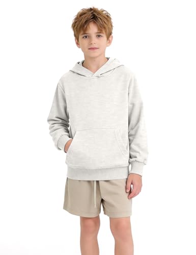 Image of PEHMEA 2 Pack Kids Hoodies Sweatshirt for Boys Cotton Pullover Hooded Sweatshirts With Pockets No Drawstring