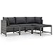 Produktbild NITCA 4-TLG. Gartenlounge Rattan,Balkonmöbel Klein Grau,Lounge Klein Balkon,Balkonlounge,Gartensofa mit Kissen,Lounge Sofa Loungemöbel Terrasse Balkonmöbel Rattan(2xEckteil+Mittelteil+Fußstütze)