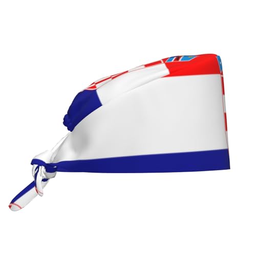 DngSer Turbante confortevole regolabile – Bandiera della Repubblica di Croazia stampata completa, morbida e traspirante per lavoro, fitness e altro ancora, nero, taglia unica, Nero , Taglia Unica