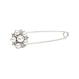 [ジュエルボックス] JewelVOX ブローチ パール ストーン フラワー キルトピン 安全ピン これひとつでクラス感UP シルバー 選択