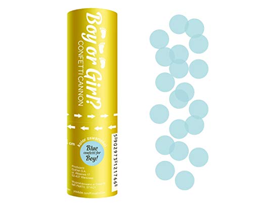 GODAN Spara coriandoli Maschio o Femmina? Azzurri 15 cm