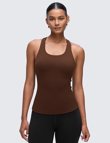 Image of CRZ YOGA Butterluxe Racerback Tank Tops | Light Support, Built in Bra, Removable Pads, Yoga, Extremely Soft, Scoop Neck, for Women