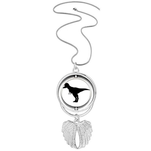 Collier rotatif dinosaure bs b rugissement avec pendentif ailes d'ange