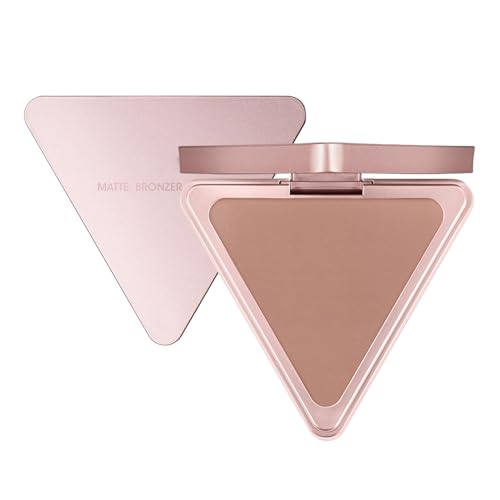 Polvo Contorno | Bronceador en Polvo,Compacto Mate de Forma Triangular para Rostro, Mejillas y Cuerpo