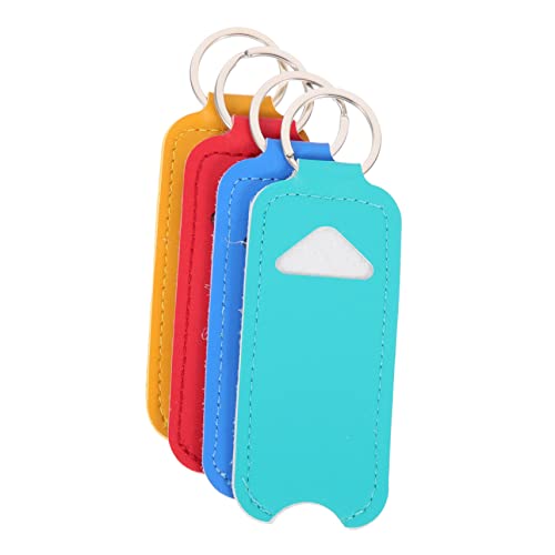 WOFASHPURET 4 Piezas caja de pintalabios llavero esponjoso portaescobillas neceser maquillaje makeup bag bolsa de cosméticos de bolsillo bolsa de almacenamiento de brillo de labios Poseedor PU