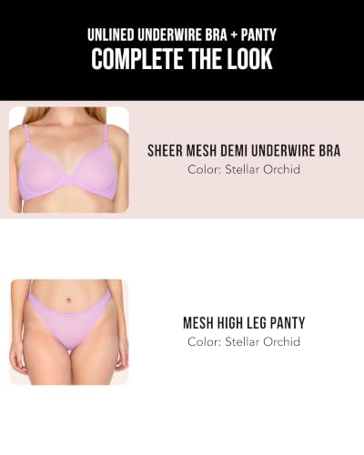 Image of Smart & Sexy Women's Sheer Mesh Demi Underwire Bra - See Through Bras