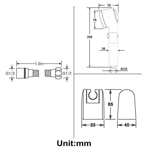 Cabezal de Ducha Manual LaseVe en ABS Blanco miniatura 3