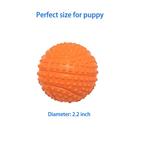 Volacopets Dog Squeaky Toys Squeaky Balls For Small Dogs, Fetch Balls For Puppy, Orange, 3Pack #TOP4