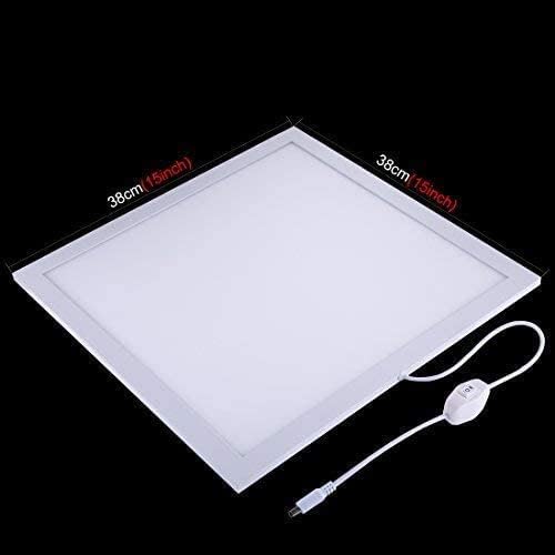 PULUZ Photo Studio Fill Light LED Shadowless Light Panel 15in X 15in / 38 x 38cm Dimmable Photography Softbox Bottom Light for Food Jewelry Cosmetic Crafts US Plug
