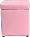 ZCM Fußhocker Würfel Kunstleder Ottoman Storage Pouf Sitzbank, Toy Box Tray Mit Scharnier Top Organizer Box Pouf Chest(Color:Rosa,Size:30x30x35cm(12x12x14inch))