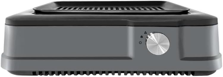 Smokeless Indoor Grill | Electric Grill for Indoor Use | Non Stick Ceramic 8x14" Grilling Surface | Consistent 446°F Temperature | BBQ Char Grilled Results with Virtually Zero Smoke（Gray）