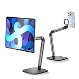 TELESIN° スマホスタンド マグネット 卓上 寝ながら タブレット&スマホ 両用 iPadスタンドアームスタンド 俯瞰撮影/手元撮影/動画撮影/ライブ配信 スマホ撮影スタンド 高度調節 360°回転 両手解放 片手操作 フレキシブルアーム スマホ立て 携帯ホルダー 滑り止め 落下防止 iPhone/iPad/Android全機種対応