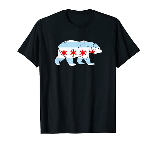 Chicago Flag Bear Lover Classic Vintage CITY Bear T Shirt Chicago Flag Bear Lover Classic Vintage CITY Bear T Shirt