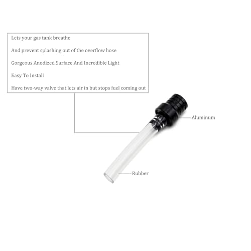 Image of PRO BAT 10 Pack CNC Motorcycle Gas Cap Two-way Breather Tube Vent Gas Cap Breather Tube Vent Hose for Dirt Bike Pit Bike ATV All Factory CRF XR CR All Quads All Off-road Motorcycle, Black