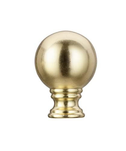 Image of Aspen Creative 24041-11, Ball Shape Finial for Lamp Shade, Steel in Brass Finish, 1-3 /8 inch Height