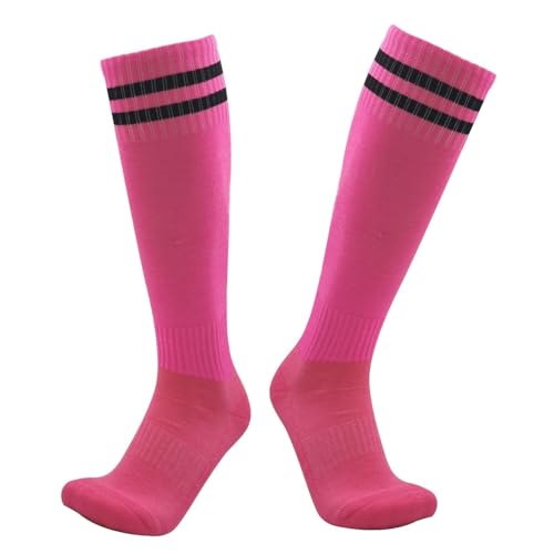BULBEAWICK Calcetas Deportivas para Hombre 1 Par Adultos Fútbol Calcetines Medias Tubo Largo Rodilla Legging Béisbol Correr Deporte Hombres Mujeres Runnimg Ciclismo Calcetines,Rosa,l