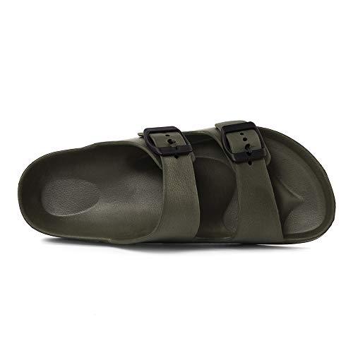 Image of Luffymomo Women's Eva Double Buckle Slides Sandals | Soft Footbed Adjustable Slip on Sandals, Comfortable Summer Beach