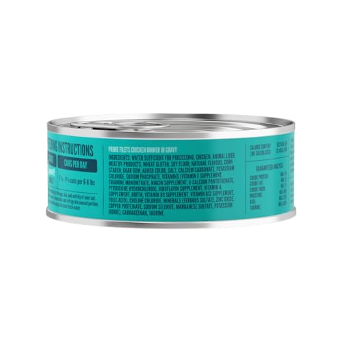 Image of A Strong Heart Canned Wet Cat Food, Prime Filets Chicken Dinner in Gravy - 5.5 oz Cans (Pack of 24), Made in The USA with Real Chicken