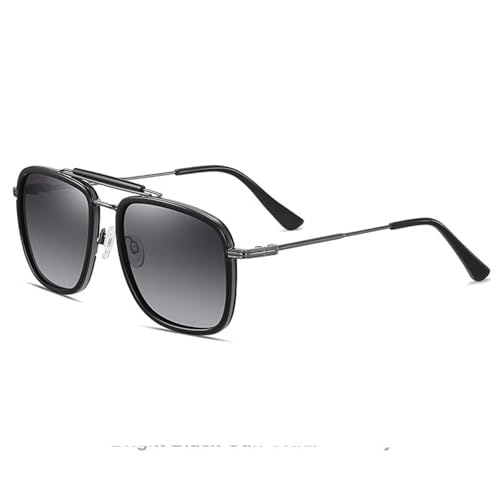 Lunettes de soleil UV400 unisexes pour cyclisme et pêche noir et gris
