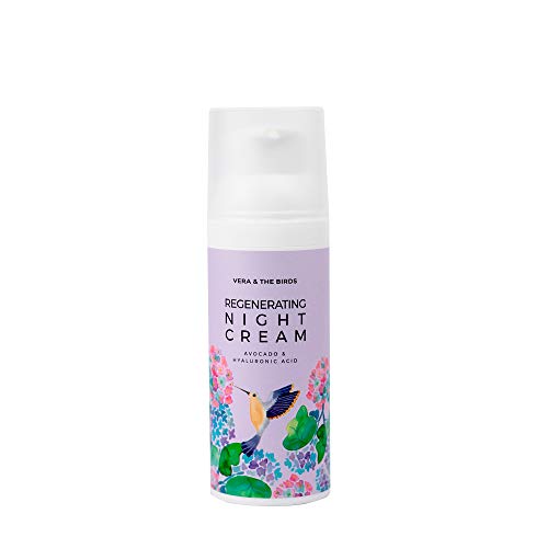 Crema de noche regeneradora con aguacate "Regenerating night cream" | Regenera tu rostro mientras duermes | Nutrición intensa | Aroma lavanda | Vegano | Fórmula natural | 50ml